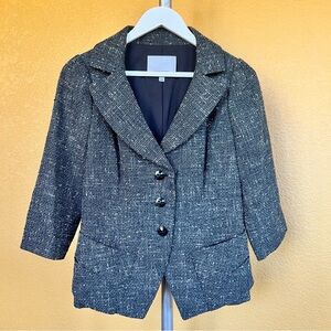 Classiques Entier Tweed Blazer Jacket Layered Waist and cute pockets!